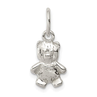 Sterling Silver Teddy Bear Charm (Style QC2543)