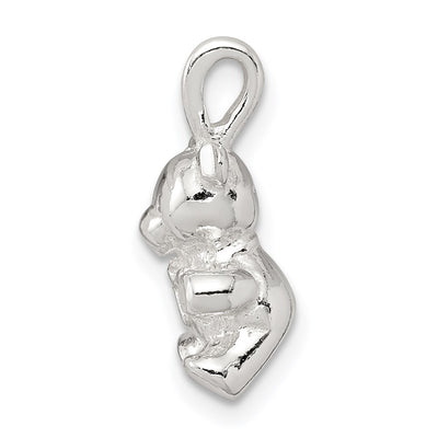 Sterling Silver Teddy Bear Charm, 19 x 10mm