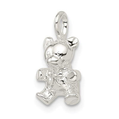 Sterling Silver Teddy Bear Charm, 19 x 10mm