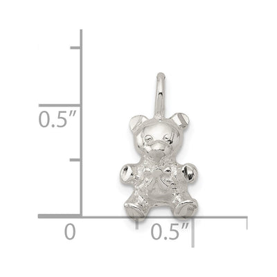 Sterling Silver Teddy Bear Charm, 19 x 10mm