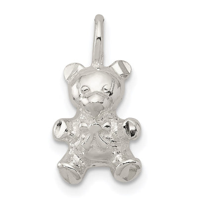 Sterling Silver Teddy Bear Charm, 19 x 10mm