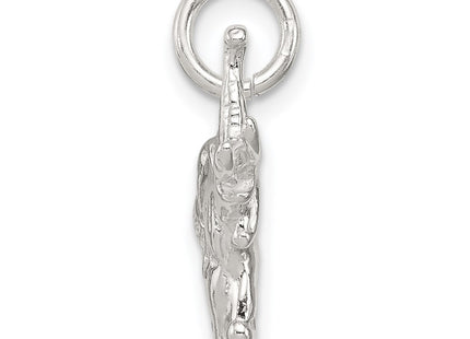 Sterling silver elephant charm, alternate view