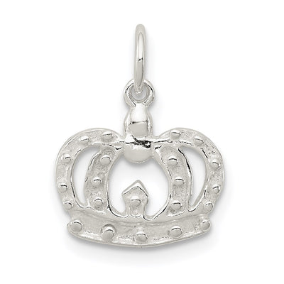 Sterling Silver Crown Charm, 12 x 12mm