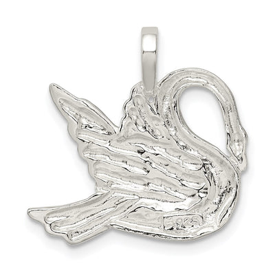 Sterling Silver Swan Charm, 24 x 24mm