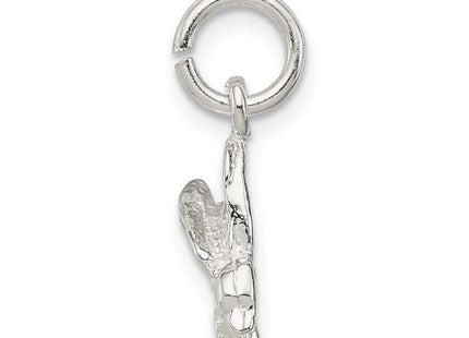 Sterling silver hummingbird charm, alternate view