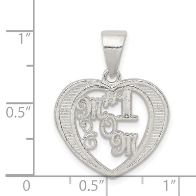 Sterling Silver # 1 Mom Charm, 25 x 20mm