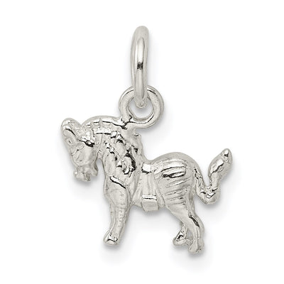 Sterling Silver Horse Charm, 13 x 14mm