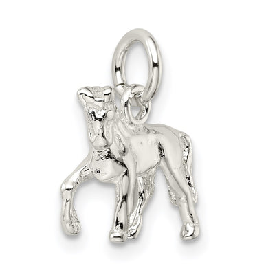 Sterling Silver Horse Charm, 19 x 16mm