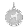 Sterling Silver Rhodium-plated St. Bernard Disc Charm