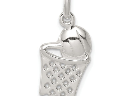 Sterling Silver Basketball in Hoop Charm