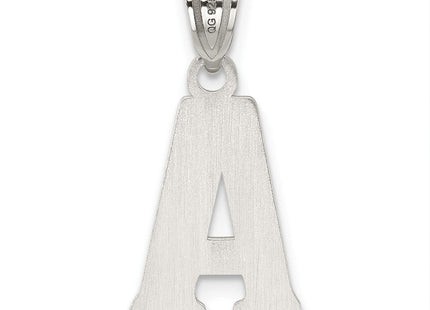 Sterling Silver Rhodium-plated Letter A Initial Pendant (Style QC2762A)