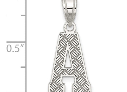 Sterling Silver Rhodium-plated Letter A Initial Pendant (Style QC2762A)