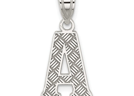 Sterling Silver Rhodium-plated Letter A Initial Pendant (Style QC2762A)