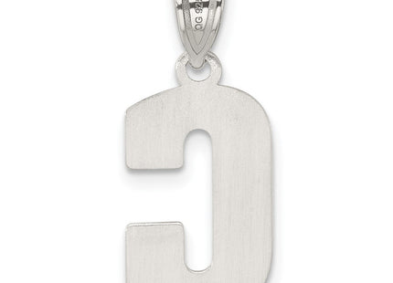 Sterling Silver Rhodium-plated Letter C Initial Pendant (Style QC2762C)