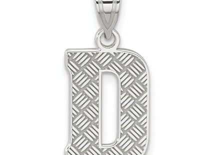 Sterling Silver Rhodium-plated Letter Initial Pendant (Small)