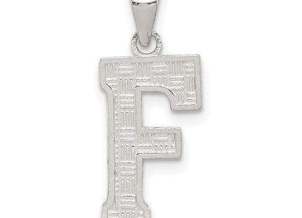 Sterling Silver Rhodium-plated Letter Initial Pendant (Small)