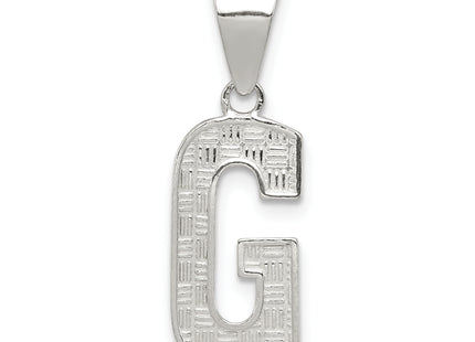 Sterling Silver Rhodium-plated Letter Initial Pendant (Small)