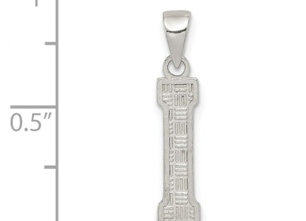 Sterling Silver Rhodium-plated Letter I Initial Pendant (Style QC2762I)