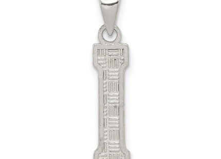 Sterling Silver Rhodium-plated Letter I Initial Pendant (Style QC2762I)