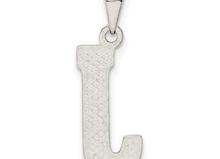 Sterling Silver Rhodium-plated Letter J Initial Pendant (Style QC2762J)