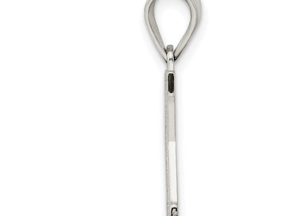 Sterling Silver Rhodium-plated Letter K Initial Pendant (Style QC2762K)