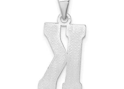 Sterling Silver Rhodium-plated Letter K Initial Pendant (Style QC2762K)