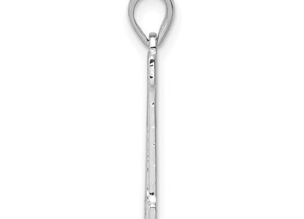 Sterling Silver Rhodium-plated Letter M Initial Pendant (Style QC2762M)