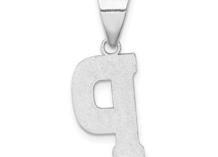 Sterling Silver Rhodium-plated Letter P Initial Pendant (Style QC2762P)