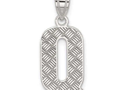 Sterling Silver Rhodium-plated Letter Initial Pendant (Small)