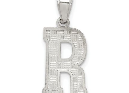Sterling Silver Rhodium-plated Letter Initial Pendant (Small)
