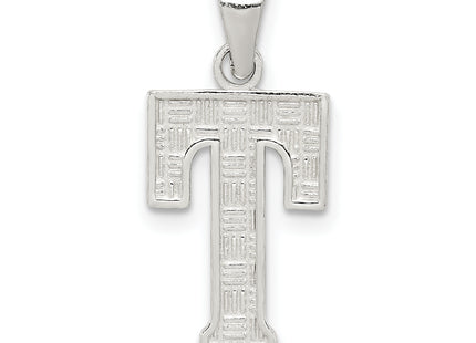 Sterling Silver Rhodium-plated Letter Initial Pendant (Small)