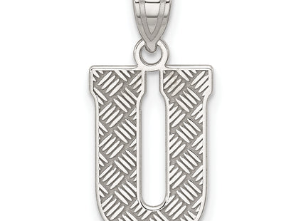 Sterling Silver Rhodium-plated Letter Initial Pendant (Small)