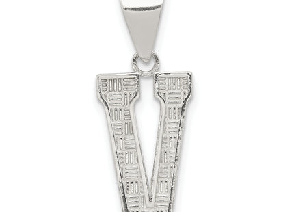 Sterling Silver Rhodium-plated Letter Initial Pendant (Small)