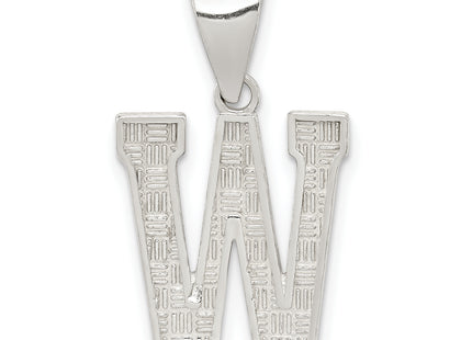 Sterling Silver Rhodium-plated Letter Initial Pendant (Small)