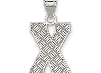 Sterling Silver Rhodium-plated Letter Initial Pendant (Small)