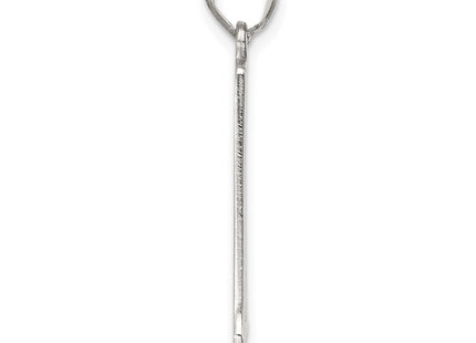 Sterling Silver Rhodium-plated Letter Initial Pendant, 35 x 17mm