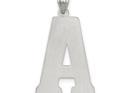 Sterling Silver Rhodium-plated Letter Initial Pendant, 35 x 17mm