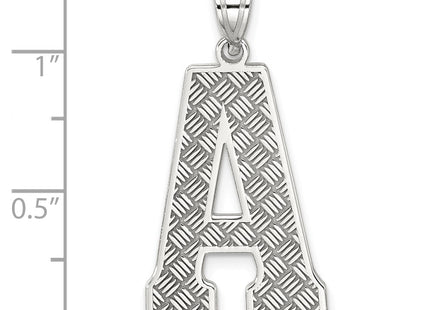 Sterling Silver Rhodium-plated Letter Initial Pendant, 35 x 17mm
