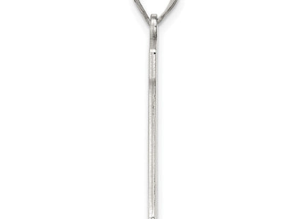 Sterling Silver Rhodium-plated Letter D Initial Pendant (Style QC2766D)