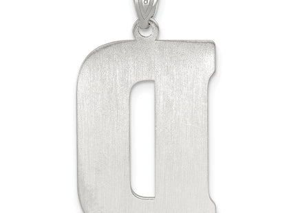 Sterling Silver Rhodium-plated Letter D Initial Pendant (Style QC2766D)