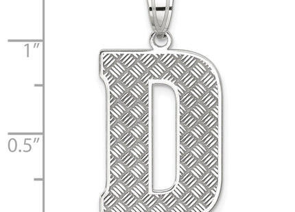 Sterling Silver Rhodium-plated Letter D Initial Pendant (Style QC2766D)