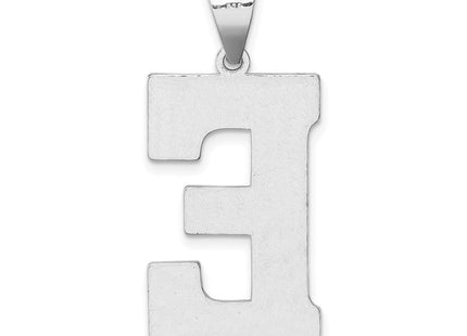 Sterling Silver Rhodium-plated Letter E Initial Pendant (Style QC2766E)