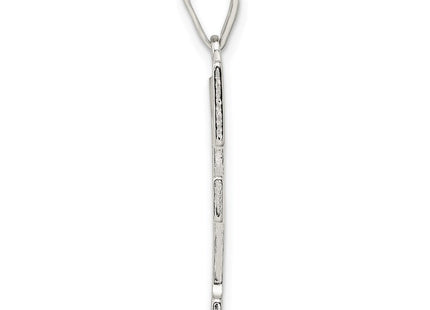 Sterling Silver Rhodium-plated Letter F Initial Pendant (Style QC2766F)