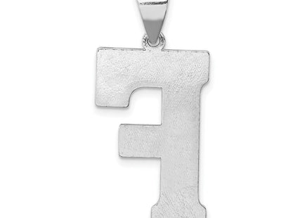 Sterling Silver Rhodium-plated Letter F Initial Pendant (Style QC2766F)