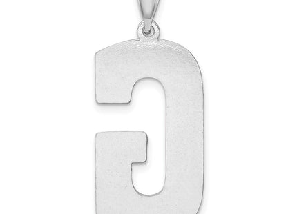 Sterling Silver Rhodium-plated Letter G Initial Pendant (Style QC2766G)