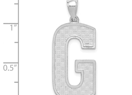 Sterling Silver Rhodium-plated Letter G Initial Pendant (Style QC2766G)