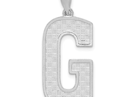 Sterling Silver Rhodium-plated Letter G Initial Pendant (Style QC2766G)