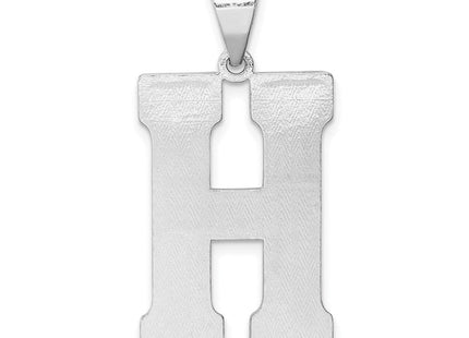 Sterling Silver Rhodium-plated Letter H Initial Pendant (Style QC2766H)