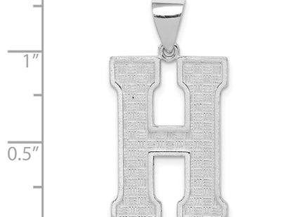 Sterling Silver Rhodium-plated Letter H Initial Pendant (Style QC2766H)