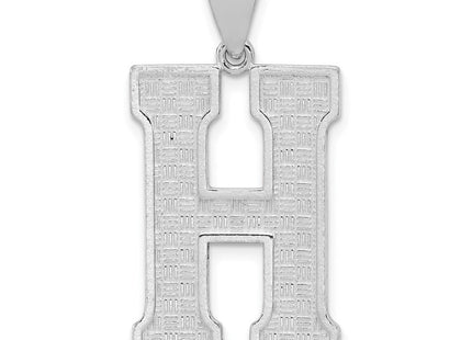 Sterling Silver Rhodium-plated Letter H Initial Pendant (Style QC2766H)